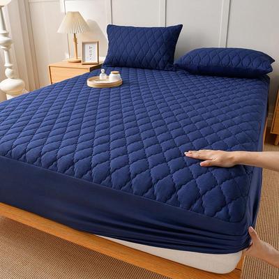 Wasserdichtes gestepptes Spannbettlaken in Unifarbe - Verdickt, Urindichter Matratzenschoner