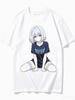Origami Tobiichi Date A Live Kneeling Girl Anime Sticker Graphic Crew Neck Short Sleeve Women And Men T Shirt