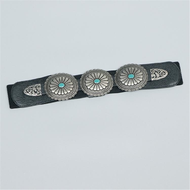 Delicate Woman Dress Waist Corset Carved Turquoise Buckle Waist Belt for Girls