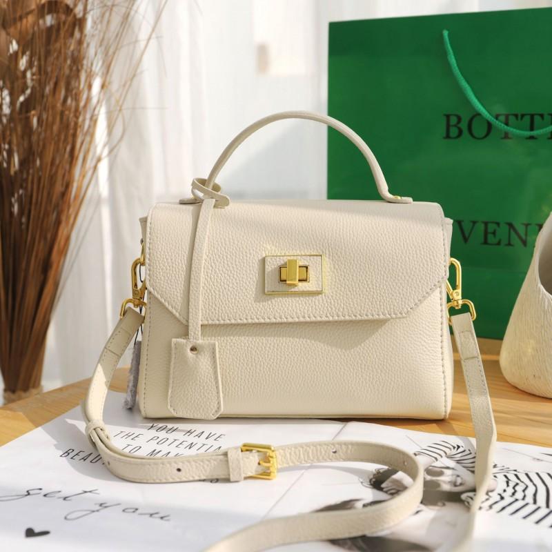 Light Luxury Leather Handbag Women Fashionable Large-capacity Small Square Bag Soft Top Layer Cowhide Multi-compartment Single-shoulder Cross-body