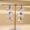 Imitation pearl water drop fringed silver needle earrings baroque temperament earrings