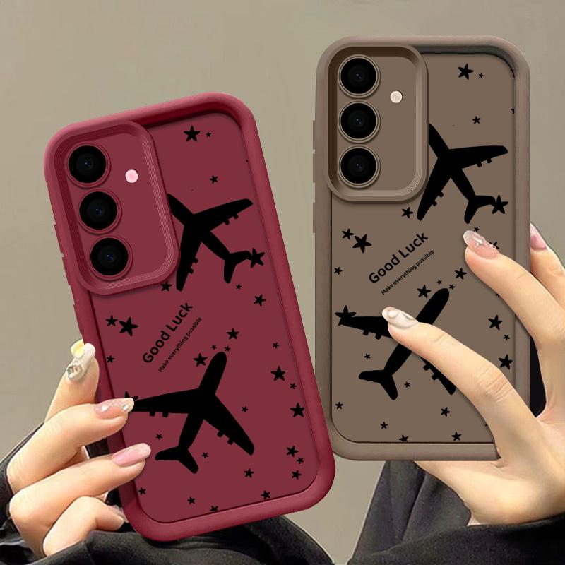 Pentru Samsung S25 Ultra S24 FE S23 S22 A56 A36 A55 A16 A15 A35 Carcase Coajă Imprimeu Avion Silicon Moale Protecție Obiectiv Rezistent la Șocuri TPU Mat Husă Telefon