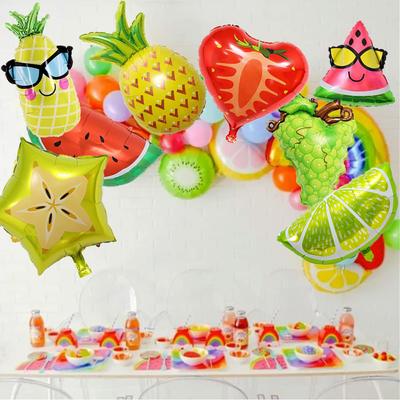 8pcs Fruit Foil Helium Balloons Party Decoration Supplies for Summer Beach Party