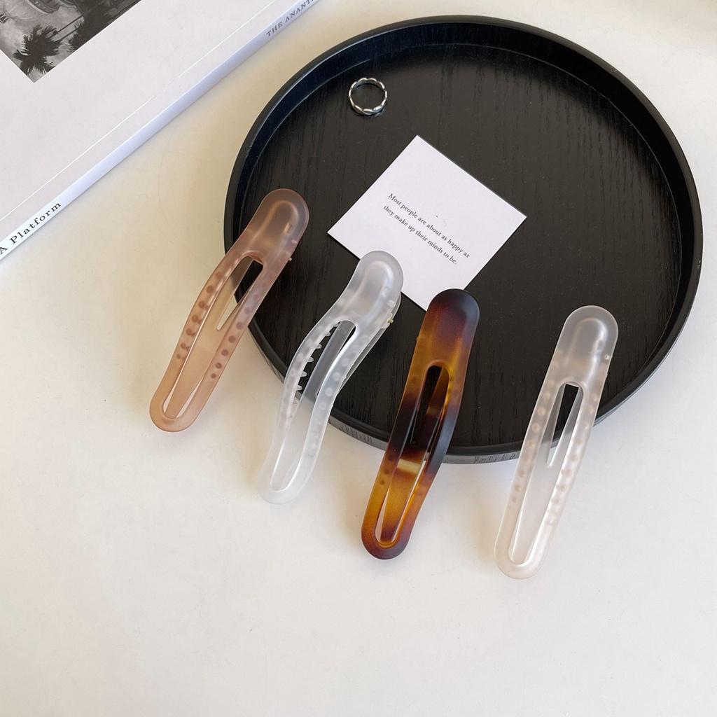 Women Hairpin Fashion Frosted Jelly Color Hair Clip Ins Temperament Hairpin Matte Translucent Ponytail Hair Accessories