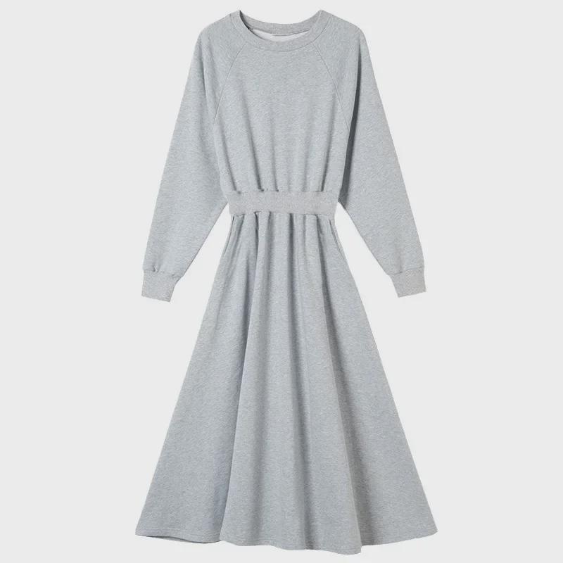 Long Women's A-Line Swing Dress - Korean Style, Autumn/Winter 2025