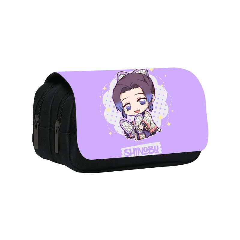 Astuccio a Doppio Strato Kimetsu No Yaiba 22cm/8.7inch Borsa Portapenne Scolastica per Studenti Ampio Spazio Astuccio per Studenti Regalo Scolastico