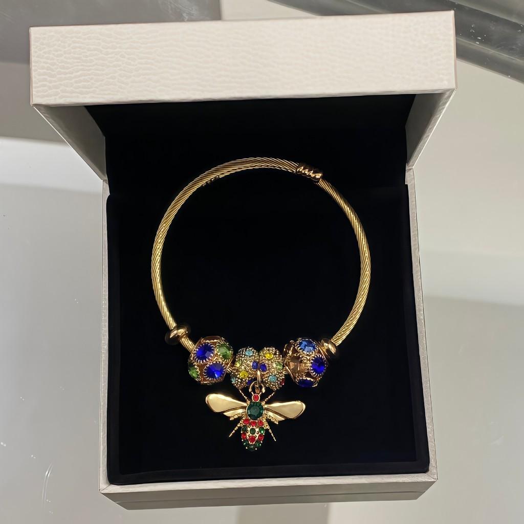 Fashion Bee Bangle Brass Plated Adjustable Jewelry For Women Gift Idea