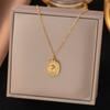 Stainless Steel Flower Pendant Necklace For Women Fashion Ladies Gold Color Clavicle Chain High Quality Jewelry Wedding Gifts