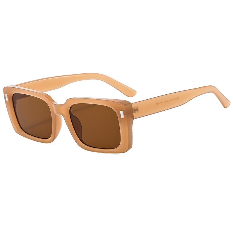 JYL TS Square Sunglasses With Rivets UV Protection Face Slimming For Men Women Z3757
