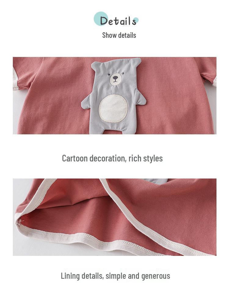 Summer Cartoon Patch Baby T-Shirt & Pants Set