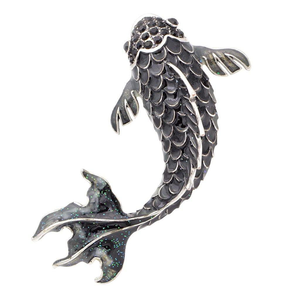 

SKEDS Cute Fish Enamel Brooches For Women Kids Large Carp Pins Koi Animal Pin Fashion Girls Jewelry Coat Brooch Accessories Gift чёрный