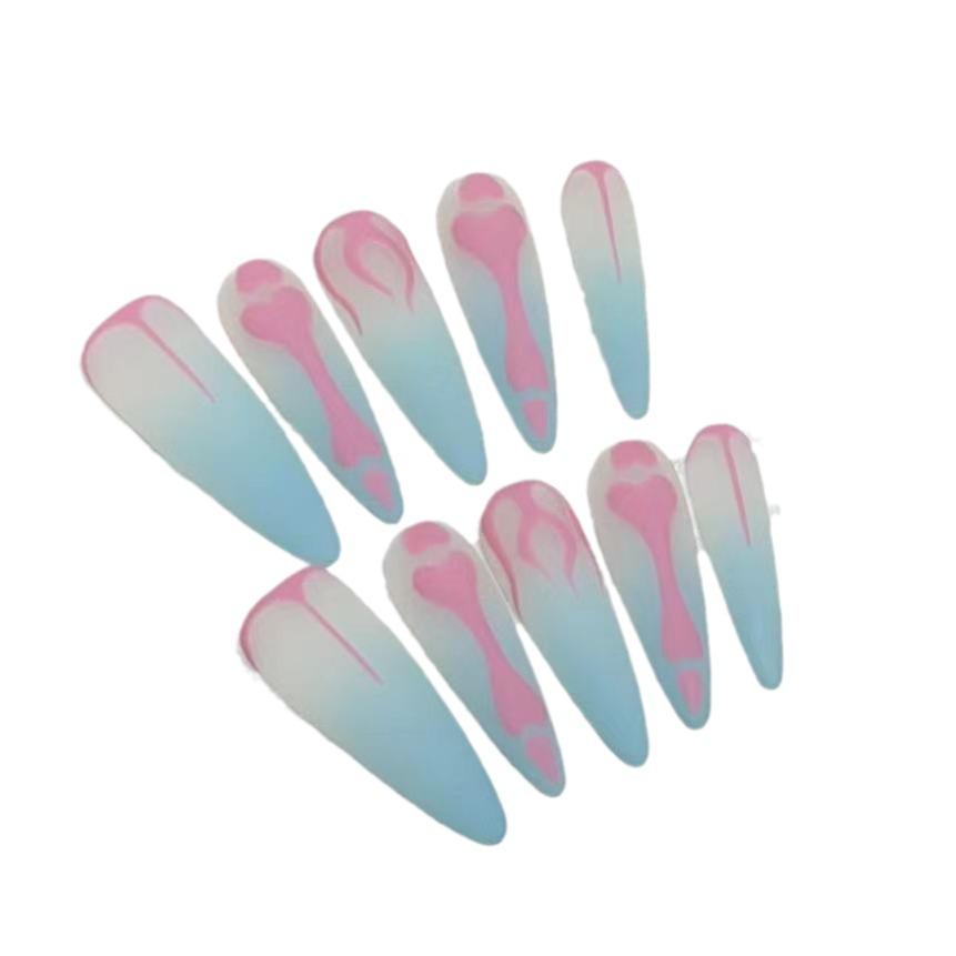 Rüstung tragen Handgefertigt Nische Nagelaufkleber Matt Farbverlauf Kleine Fee Maniküre Abnehmbar