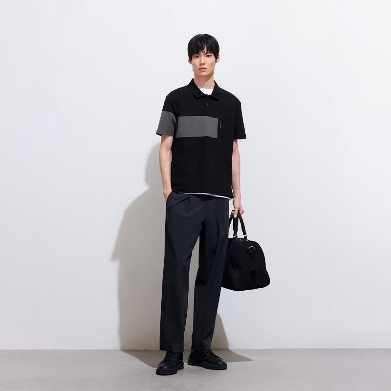 JACK&JONES Men's Moisture-Wicking Color-Block Polo Shirt