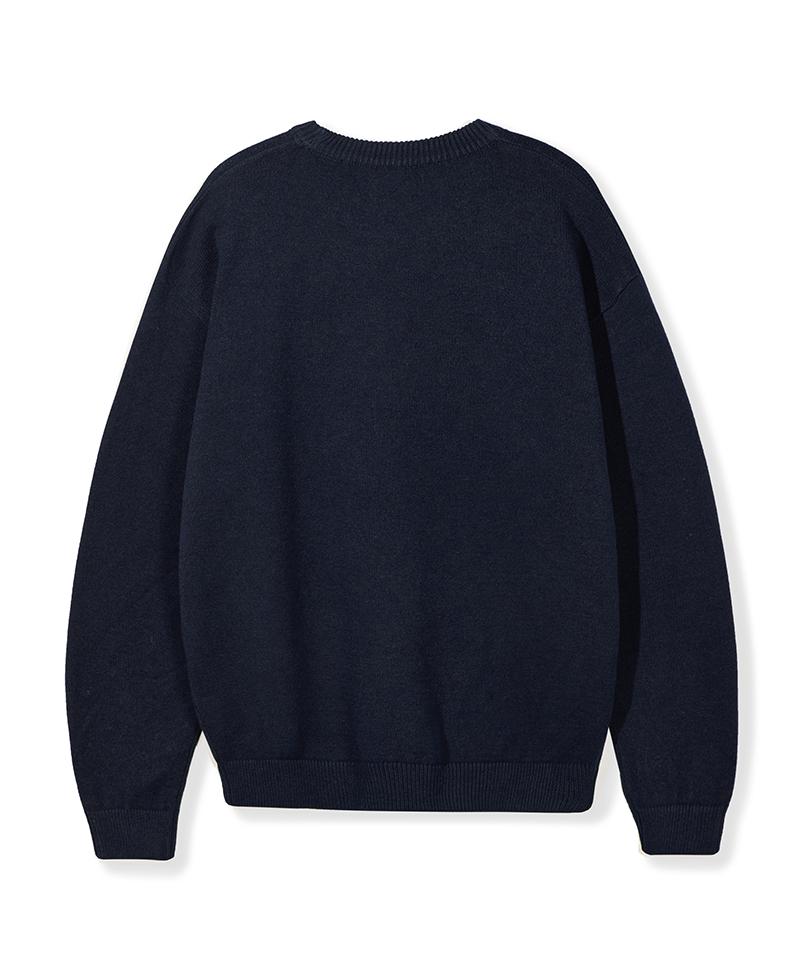 NODU Maple Basic Round Knit [Navy]