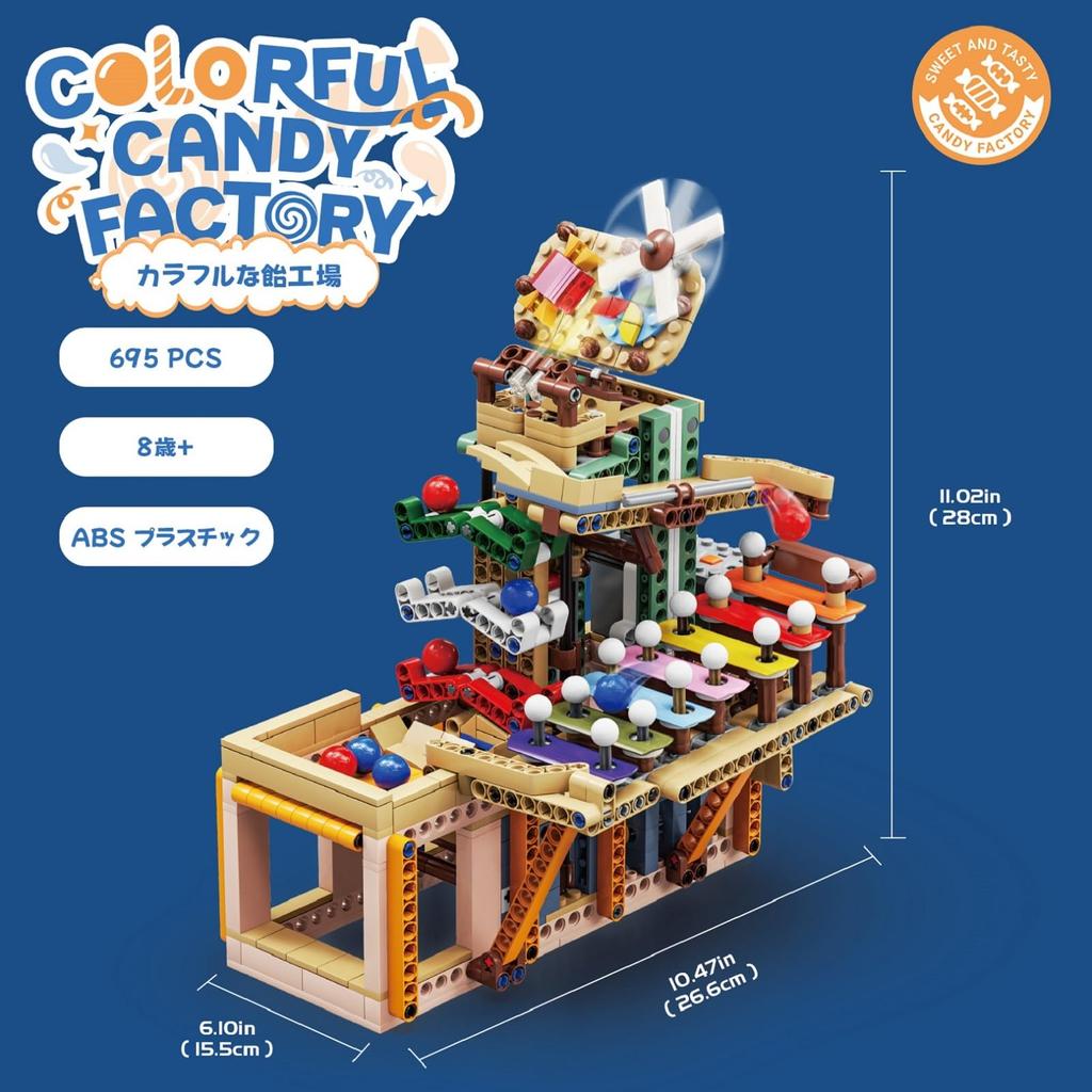 Hallisun Building Block Musical Xylophone with Ball Marble Marble Ball Slope Mechanical Colorful Candy Brick Model 3D Mini City Display Ages Birthday