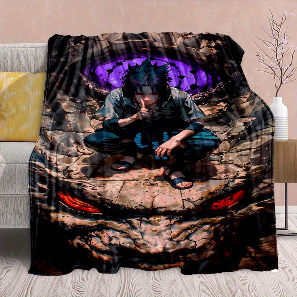Naruto Anime Flannel Blanket - Soft Warm Perfect for Sofa, Bedding Camping Travel Office Home Decor -QJY