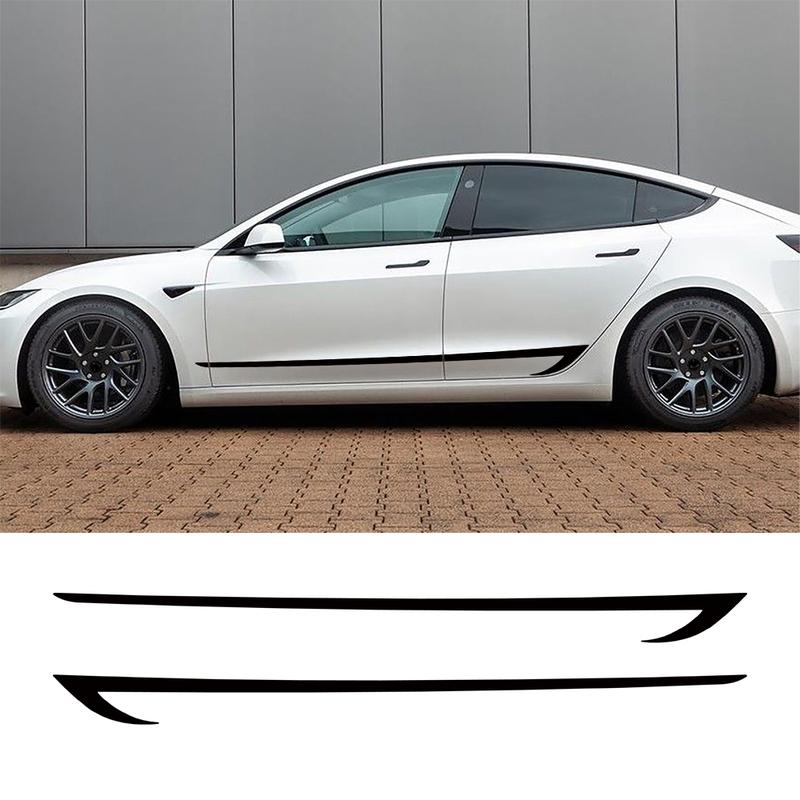 Car Vinyl Side Decals for Tesla Model 3 Body Side Sticker Stripes Racing Style Decor Decal Modification Stickers 2pcs
