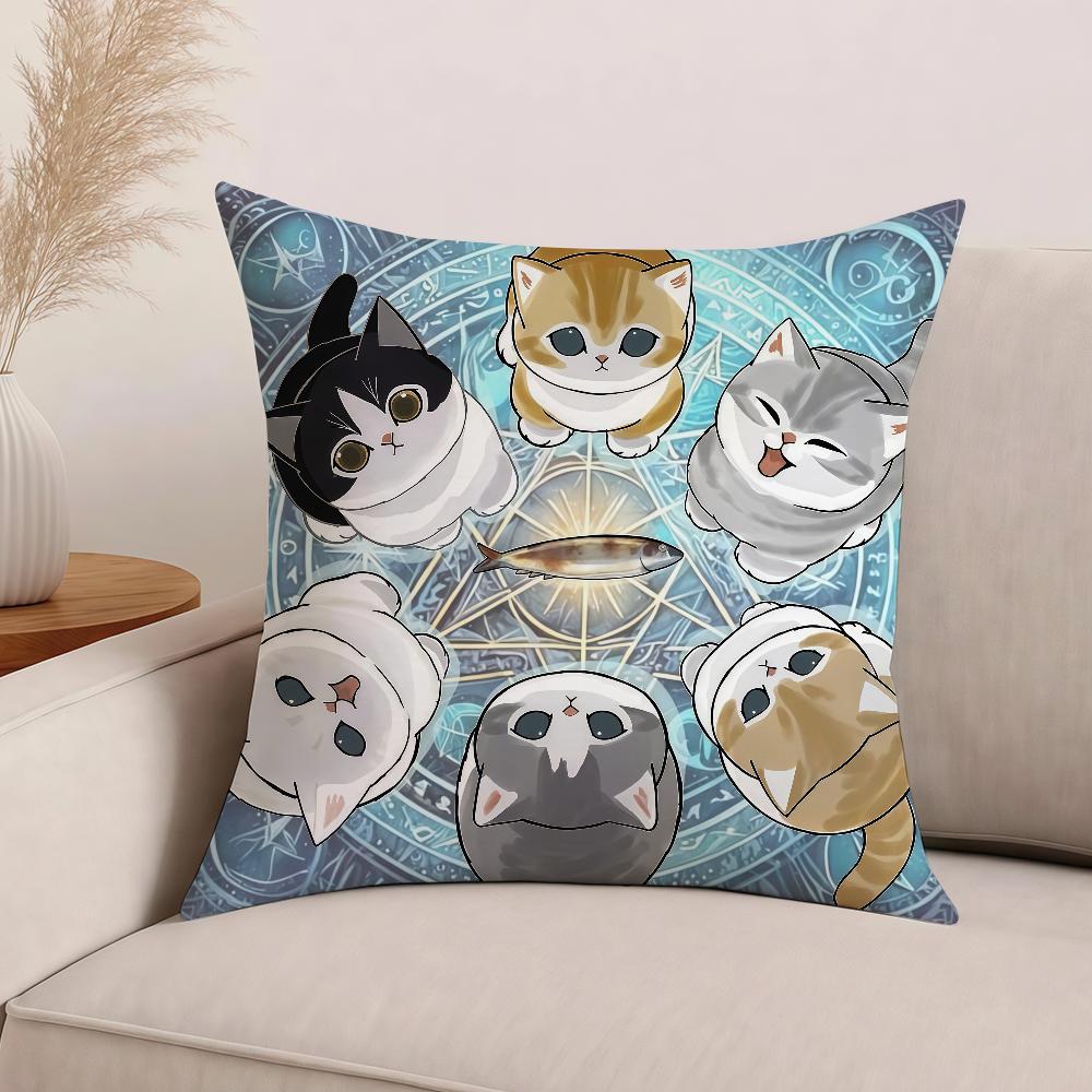 

Cartoon M-Mofusand Pillow Case Office Cushions Suitable For Sofa Car Bedroom Decorative Cushion Cover 12x12Inch