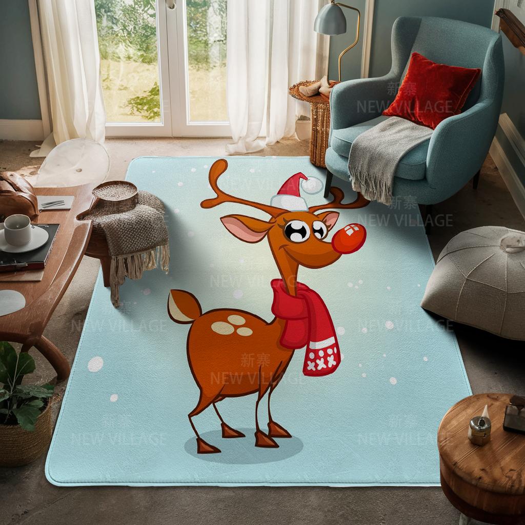 House Entrance Carpet Home Door Mat Living Room Bath Foot Bathroom Non-slip Water Absorption Rugs Bath Merry Christmas Winter