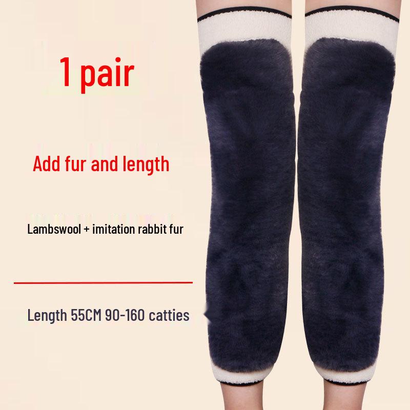 Warm Lamb Wool Velvet-Lined Knee Pads for Joint Protection - Ideal for Middle-Aged & Elderly Men and Women During Autumn and Winter