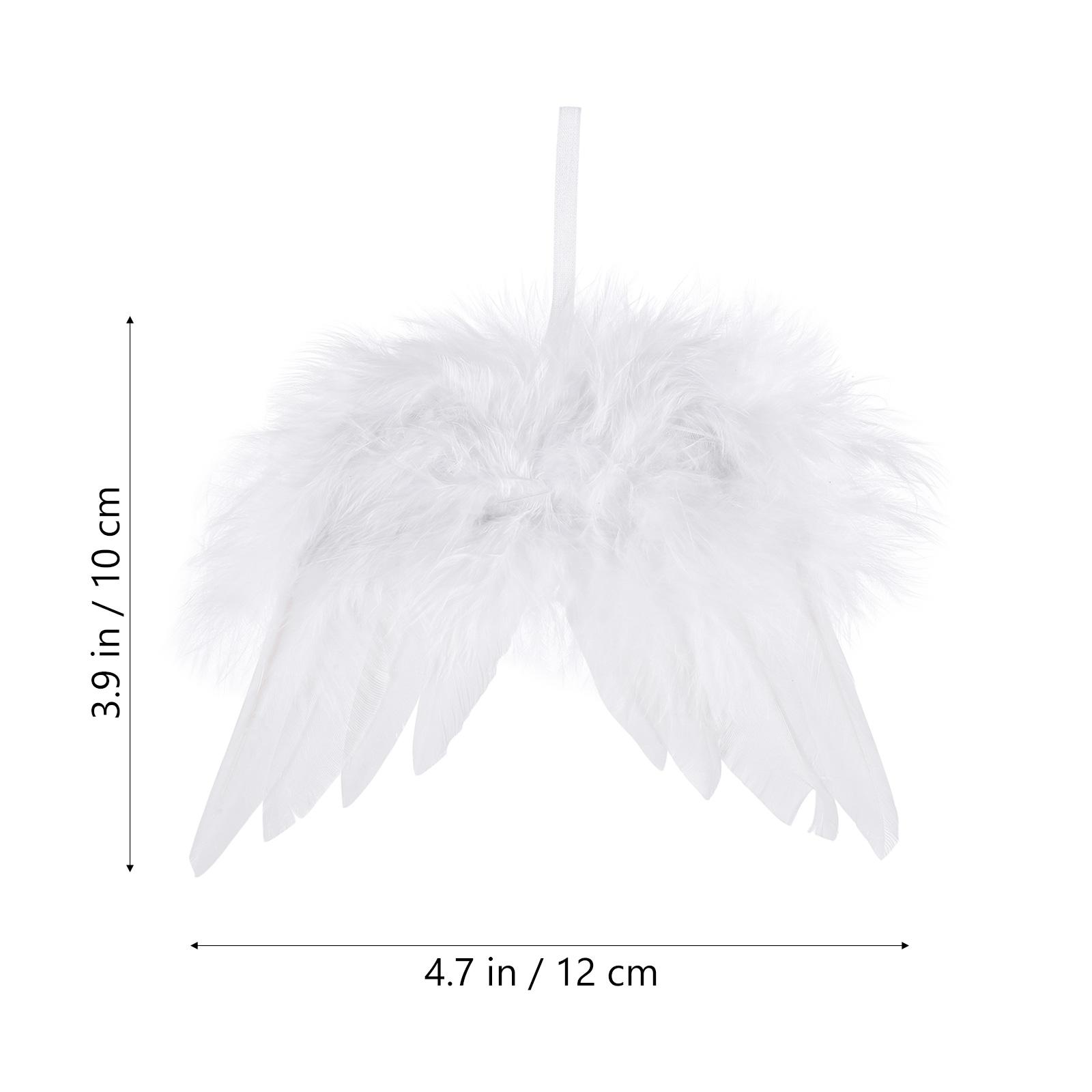 

24Pcs Wings Ornaments Christmas Angel Wings Pendant Elegant Hanging Decor for Tree Wall Window Door Festival Scene білий
