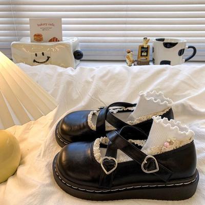 Round Head Japanese Jklolita Single Shoes Spring and Autumn New French with Skirt Soft Sister Mary Jane Small Leather Shoes Women