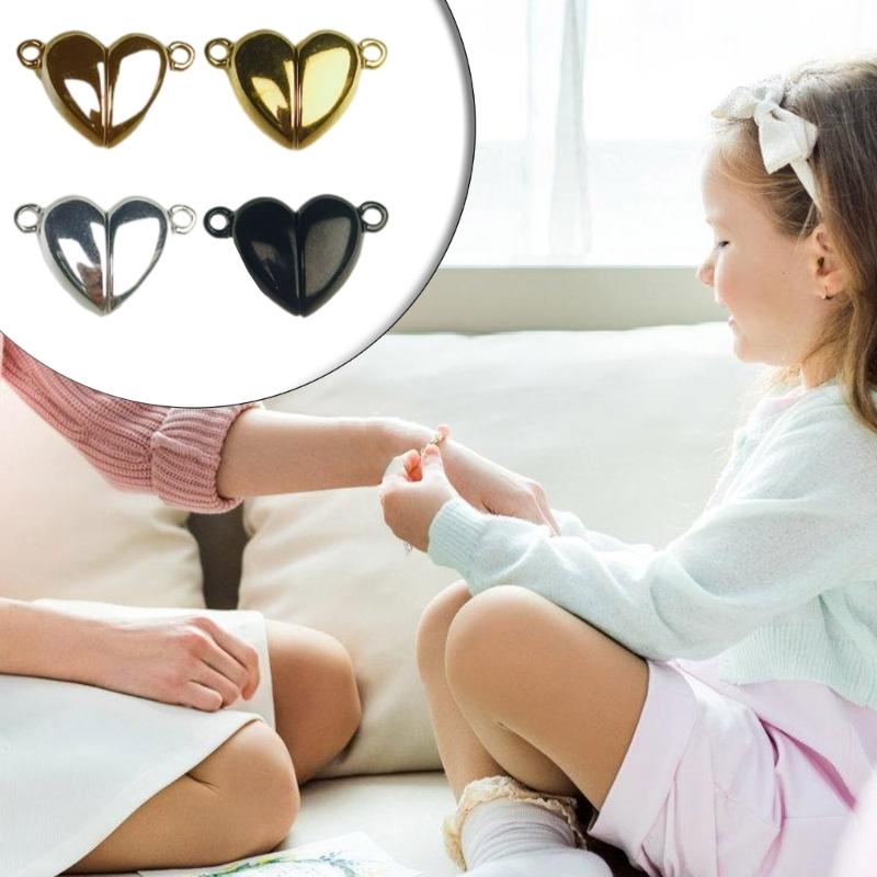 Magnetic Heart Clasp for Jewelry Making Stainless Steel Sturdy Fastening Solution Bracelet Necklace Gifts for Couples