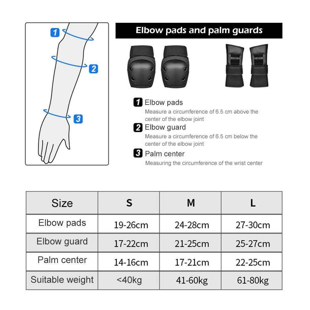 6 Pcs Adults Kids Knee Pads Elbow Pads Wrist Pads Set Protective Gear Set for Skating Rollerblading Skateboard Cycling