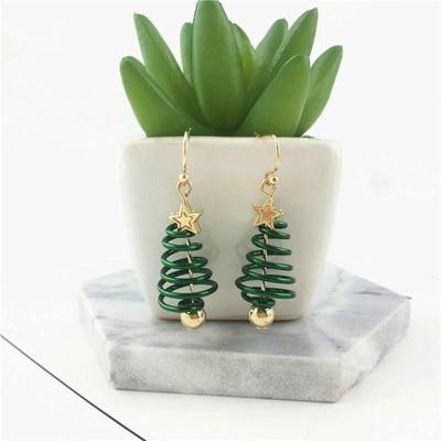 Christmas Earrings Tree Earings Dangle Earring Plating Gold Jewelry Party Earrings for Women 1 Pair