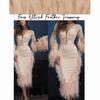 Feather10-15CM Pink Ostrich Feather Trim Fringe No Ribbon for Wedding Party Dress Sewing Accessories 1M Fluffy Multicolor Plumas Fabric