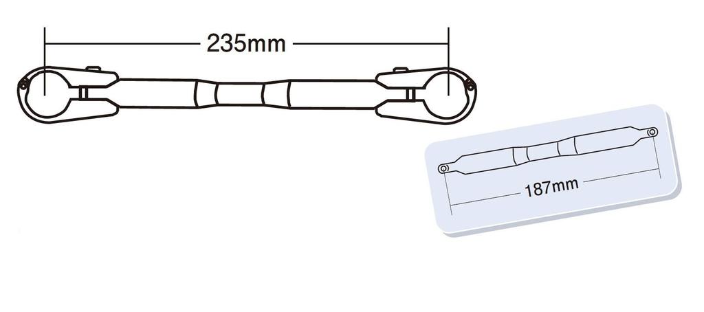 SHIFT UP Handlebar Brace Kit for Monkey 125 270067 (Standard Handlebars, Plated)