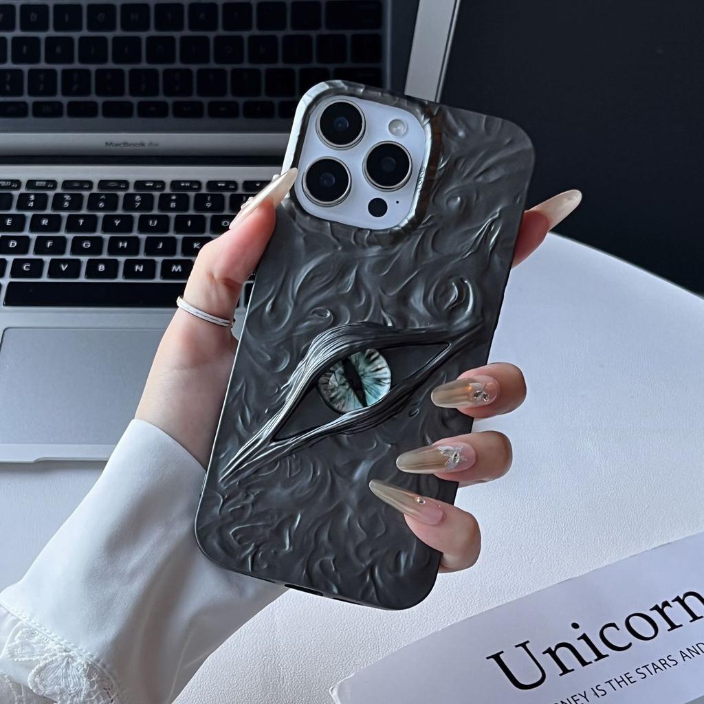 Applicable To IPhone17 Demon Eye Three dimensional Mobile Case Apple 16proMax Frosted Wrinkle 15 Protection Case