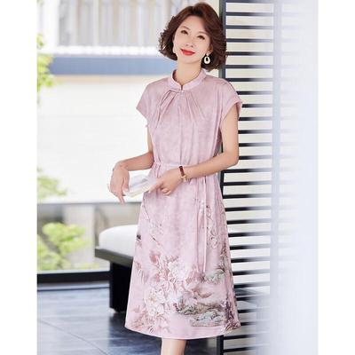 Pasite Summer New Chinese Style Short Sleeve Qipao Dress