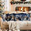 Christmas Village Train Pillowcase Printed Polyester 40/45/50Cm Throw Pillowcover Decorative Sofa Cushion Pillowslip Home Decor