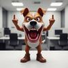 Angry Animal Figurine Resin Flip The Bird Animal Ornament Desktop Middle Finger Animal Statue for Home Office Desk Shelf Decor
