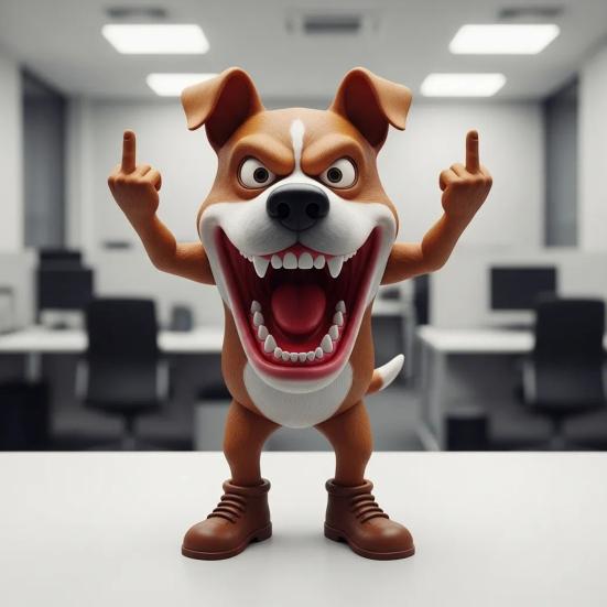 Angry Animal Figurine Resin Flip The Bird Animal Ornament Desktop Middle Finger Animal Statue for Home Office Desk Shelf Decor