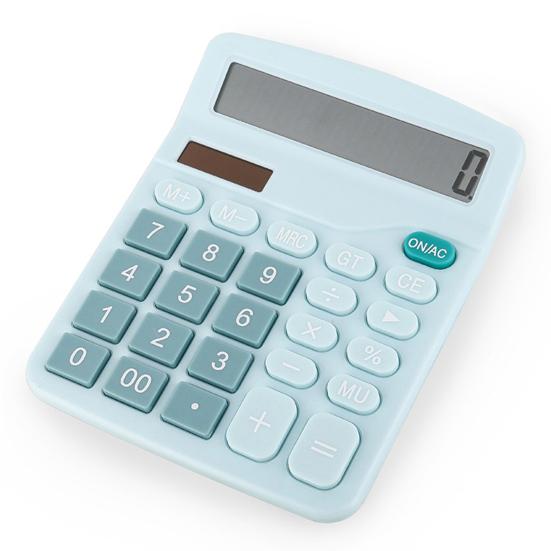 Office Calculator Accurate Portable Battery Powered Bright Color 12-Digit Solar Calculator Home