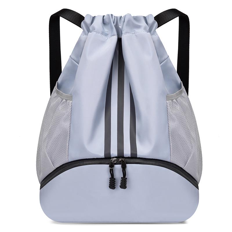 Lightweight Water-Repellent Striped Nylon Drawstring Bag - Spring Outdoor Sports & Gym Backpack