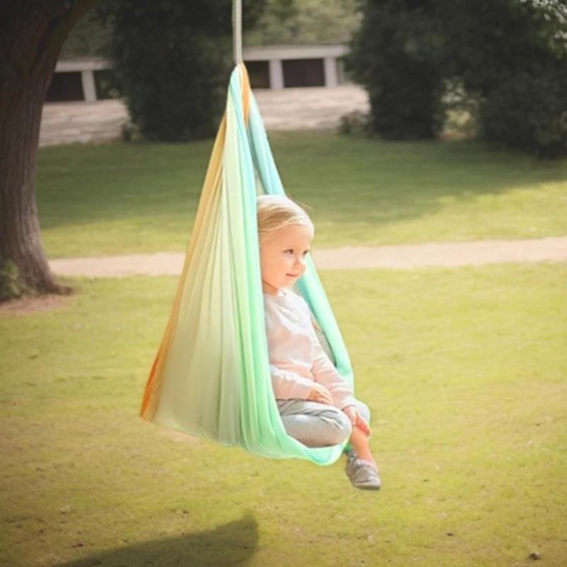 Doppellagige Bequeme Kuschelschaukel Kinder Sensorische Schaukeln mit Zubehör Heimzimmer Yoga Schaukel Hängematten Langlebig