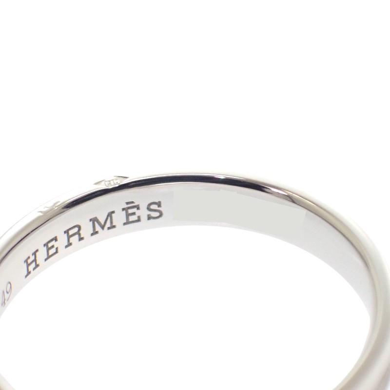 HERMES  #9(JP Size)  ring K18WG K18 white gold Women