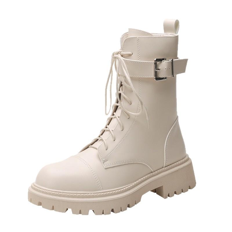 New Martin boots women's medium tube shows thin legs, good-looking and comfortable British style versatile locomotive boots, thick-soled side zipper