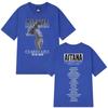 Camiseta Unisex Casual Blanca de Algodón para Mujer y Hombre con Gráfico de Concierto Aitana Cuarto Azul World Tour 2026