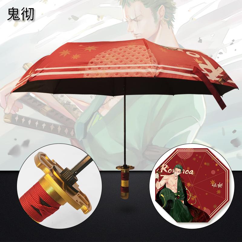 One Piece Zoro Pogromca Demonów Katana Parasol Słoneczny Składany Parasol Anime Tanjirou Kimetsu No Yaiba Samuraj Katana Miecz Parasole