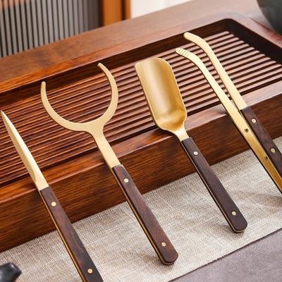 Teeklammer aus massivem Messing Chinesisches Gongfu-Teeset Zubehör Werkzeug für Teezeremonie Sieb Aufgussfilter Tasse Kochen Geschenk