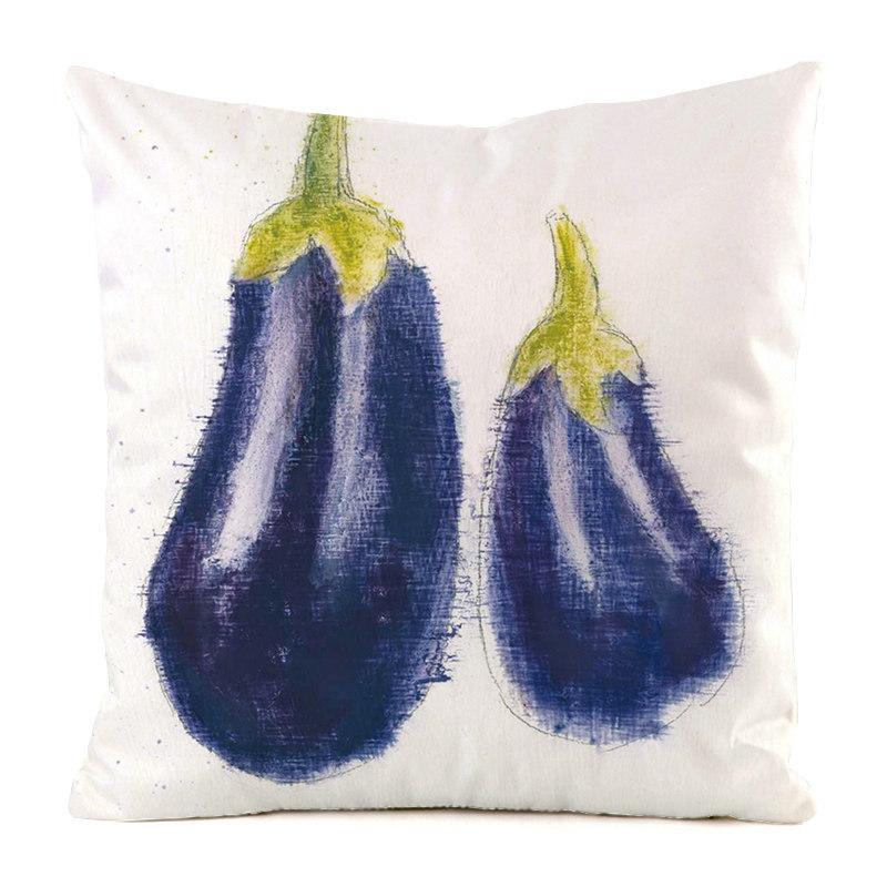 Fruit And Vegetable Hand-Painted Series Digital Printing Short Plush Pillow Covers For Car Sofa Office Cushion Cover Home Goods