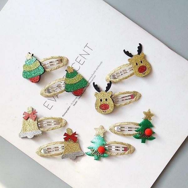 2pcs Girls Cute Christmas Hairpins Hair Clip Cartoon Headwear Kids Barrettes Gift Hair Accessories