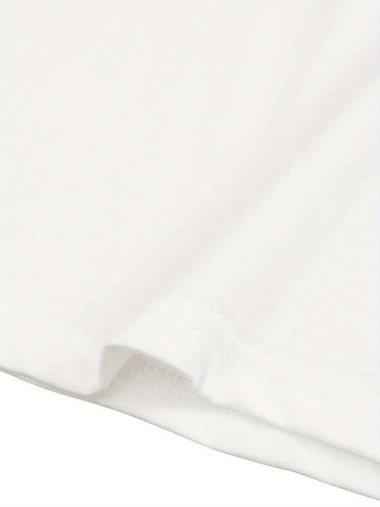 Regular Fit Crew Neck T-Shirt - Casual with Religious Satire Graphic Print, Knit Fabric, All-season Wear for Adults