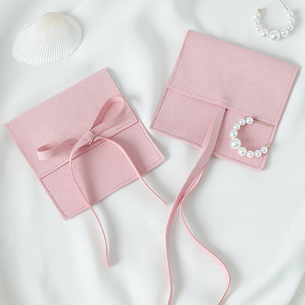 

2pcs Microfiber Jewelry Pouch Velvet Jewelry Small Envelope Bag with Rope Jewelry Packaging Pouch Wedding Favors Gift Party Bag рожевий