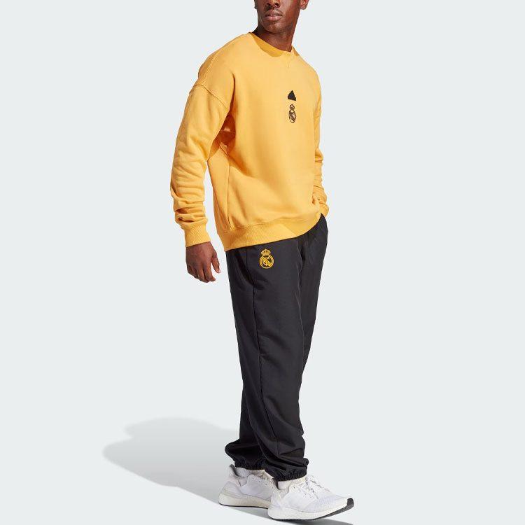 Adidas Real Madrid Sweatshirts Men's Yellow Crew Neck Moderate Regular HY0631