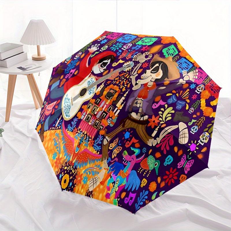 1pc CoCo Automatic Folding Umbrella: Compact 8-Bone Design Cartoon Outdoor Travel Companion, Business Umbrella, Christmas Valentine's Day Bi